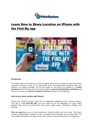 Learn How to Share Location on iPhone with the Find My app