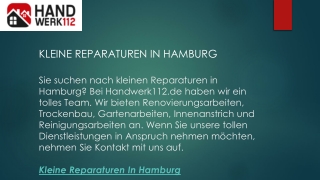 Kleine Reparaturen in Hamburg  Handwerk112.de