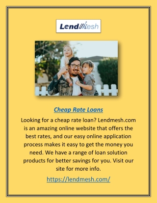 Cheap Rate Loans | Lendmesh.com