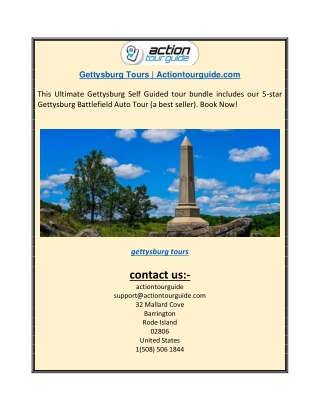 Gettysburg Tours | Actiontourguide.com