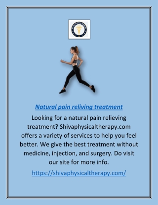 Natural Pain Reliving Treatment | Shivaphysicaltherapy.com