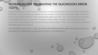 Easy way to resolve QuickBooks Error 15270 quickly