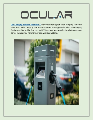 Car Charging Stations Australia  Ocularcharging.com.au