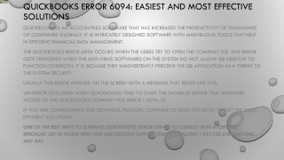 No Need to Stay Afraid of QuickBooks Error 6094