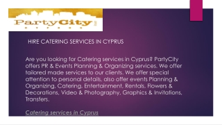 Hire Catering Services in Cyprus