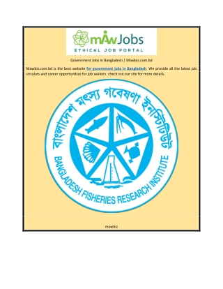 Government Jobs In Bangladesh