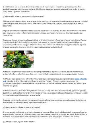 Funeraria Zaragoza 24h aconseja los pasos básicos de la planificación funeraria