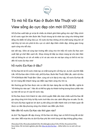 Du Lich Ho Ea Kao Cung Nhung Nguoi Ban Doc Than 52hz