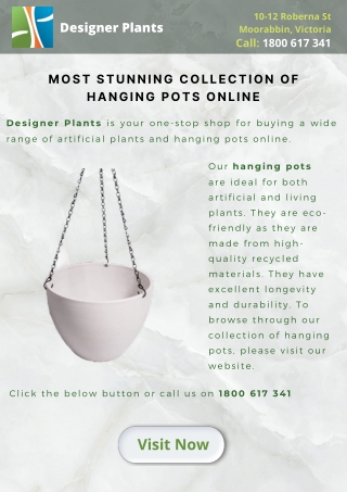 Most stunning collection of hanging pots online