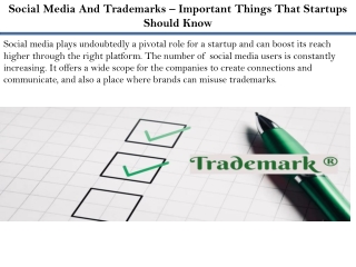 Social Media And Trademarks – Important Things That Startups Should Know