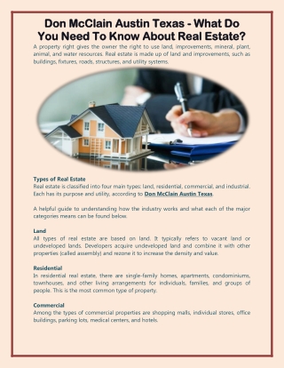 Don McClain Austin Texas - What Do You Need To Know About Real Estate