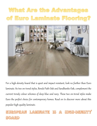 What Are the Advantages of Euro Laminate Flooring