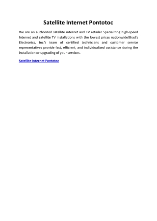 Satellite Internet Pontotoc