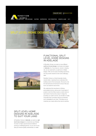 Split Level Home Designs Adelaide