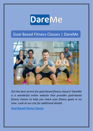 Goal Based Fitness Classes | DareMe