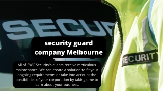 security guard company Melbourne