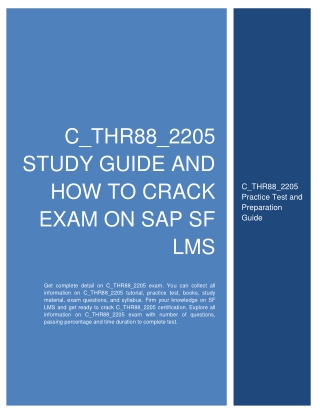 C_THR88_2205 Study Guide and How to Crack Exam on SAP SF LMS