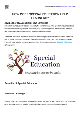 SPECIAL EDUCATION
