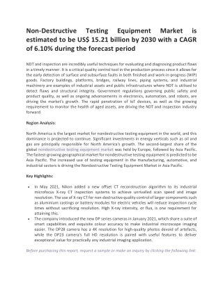 Non-destructive testing equipment market pdf