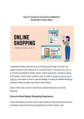 How To Create An eCommerce Website  Explained In Easy Steps