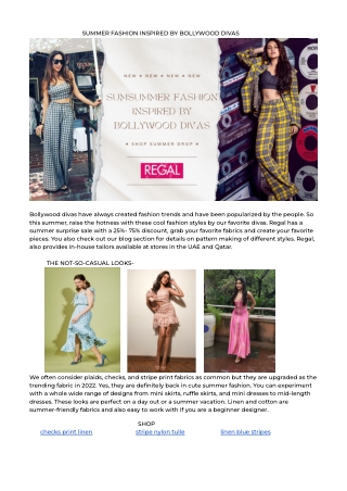 SUMMER FASHION INSPIRED BY BOLLYWOOD DIVAS