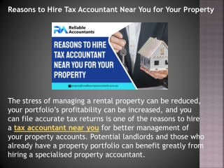 Reasons to Hire Tax Accountant Near You for Your Property