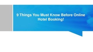 9 Things You Must Know Before Online Hotel Booking | Deccan Serai