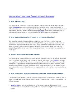 Kubernetes Interview Questions and Answers