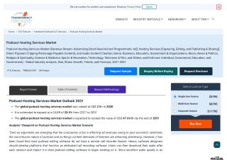 Podcast Hosting Services Market Forecast, 2021-2031