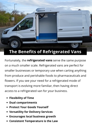 The Benefits of Refrigerated Vans