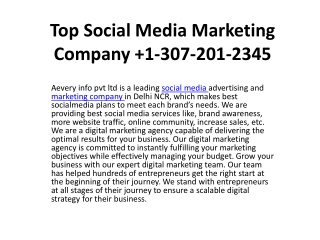 Top Social Media Marketing Company  1-307-201-2345