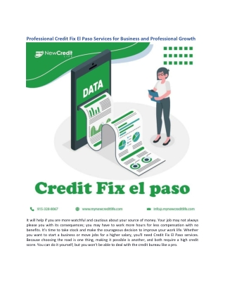 Professional Credit Fix El Paso Services for Business and Professional Growth