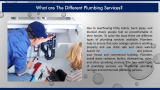 What are The Different Plumbing Services?