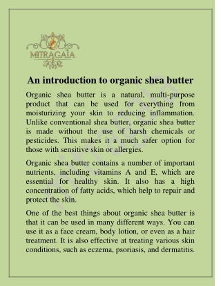 organic shea butter