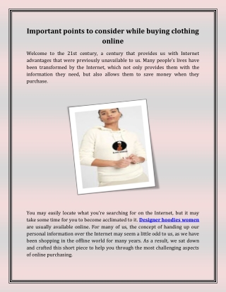 Important points to consider while buying clothing online