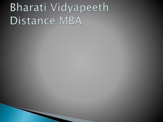 Bharati Vidyapeeth Distance MBA