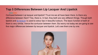 Top 5 Differences Between Lip Lacquer And Lipstick