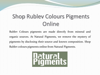 Natural Pigments | Shop Rublev Colours Pigments Online