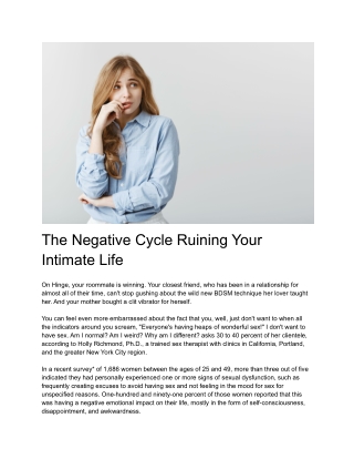 The Negative Cycle Ruining Your Intimate Life