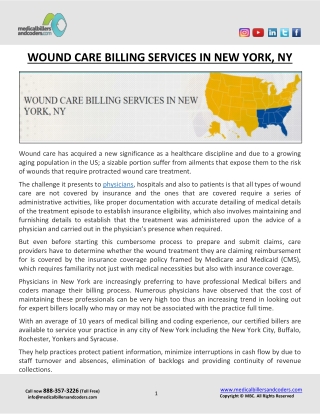 WOUND CARE BILLING SERVICES IN NEW YORK, NY