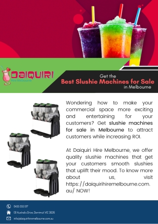 Get the Best Slushie Machines for Sale in Melbourne