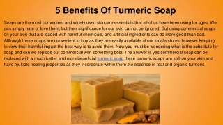 5 Benefits of turmeric soap