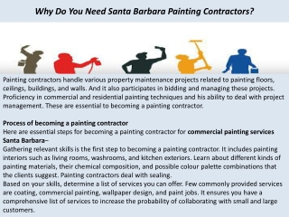 Why Do You Need Santa Barbara Painting Contractors?