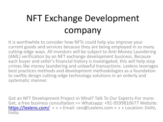 NFT Exchange Development company