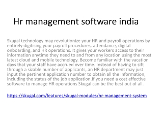 Hr management software india