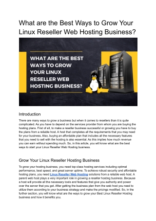 What are the Best Ways to Grow Your Linux Reseller Hosting Business