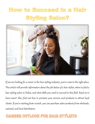 How to Succeed in a Hair Styling Salon