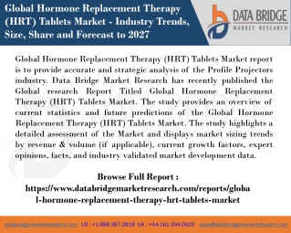 Global Hormone Replacement Therapy (HRT) Tablets Market  PPT -