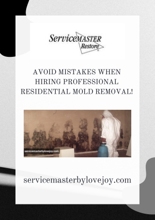 Avoid Mistakes When Hiring Professional Residential Mold Removal!