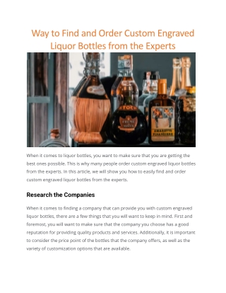 custom engraved liquor bottles